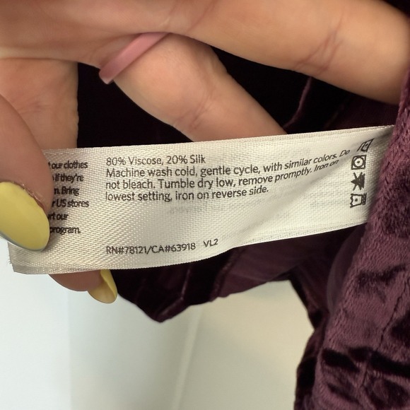 Eileen Fisher Top Size XL Dolman Long Sleeve Silk Velvet V Neck Sweet Plum NWT - Picture 4 of 4